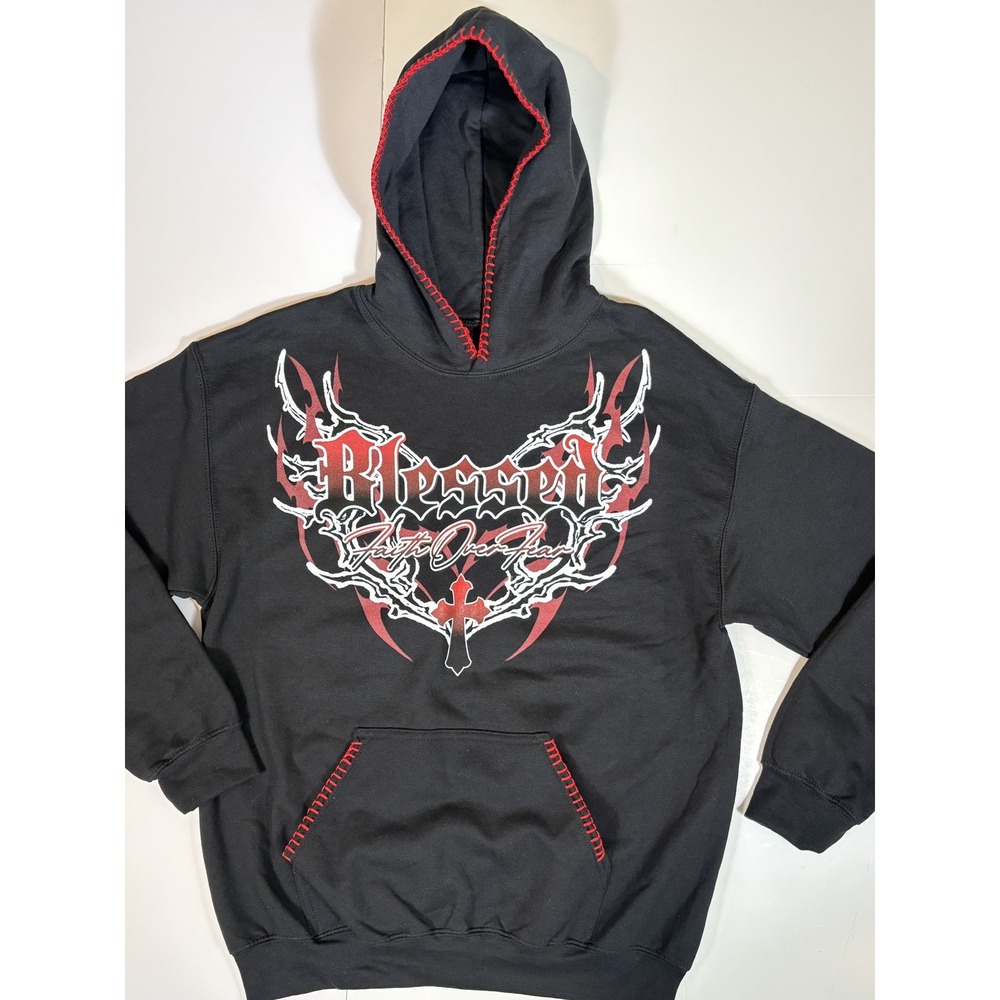 New- Popular Poison Black Label Forever Blessed Hoodie M Streetwear